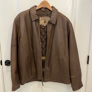 Brown Madison Creek Large Leather Coat